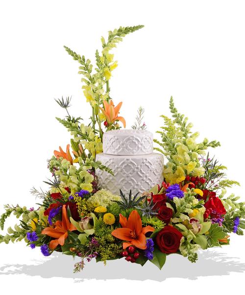 Colorful Urn Wreath