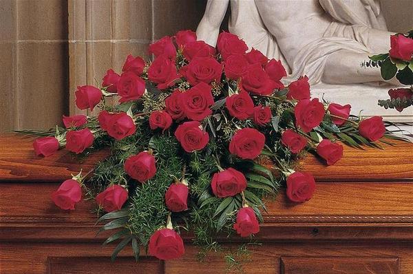 Red Rose Casket Spray