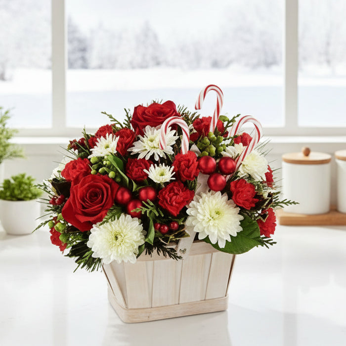 Christmas Candy Cane Basket